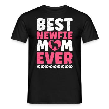 Maman chien MEILLEURE MAMAN NEWFIE DE TOUS LES TEMPS Terre-Neuve - T-shirt homme - noir - Devant - AI Model Male 178 light (178cm)