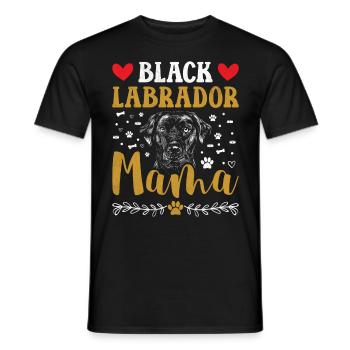 Schwarzer Labrador BLACK LABRADOR MAMA Labbi - Men's T-Shirt - black - Front - AI Model Male 178 light (178cm)