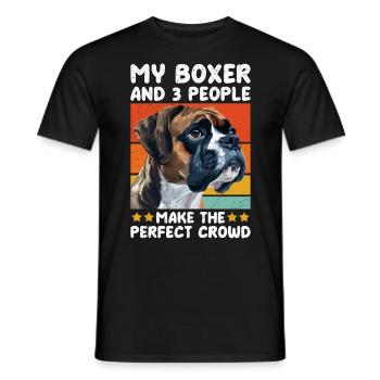 Chien Boxer MON BOXER ET 3 PERSONNES Drôle - T-shirt homme - noir - Devant - AI Model Male 178 light (178cm)