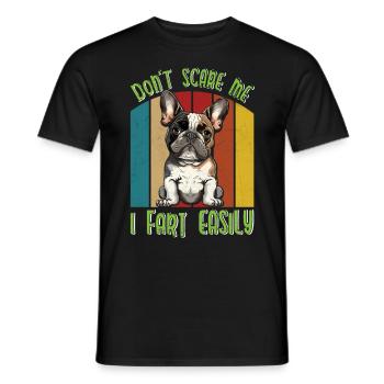 Bouledogue français NE ME FAIS PAS PEUR JE PÈTE - T-shirt homme - noir - Devant - AI Model Male 178 light (178cm)
