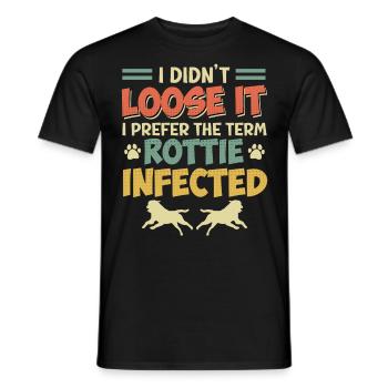 Rottweiler DIDN'T LOOSE IT ROTTIE INFECTED - Men's T-Shirt - black - Front - AI Model Male 178 light (178cm)