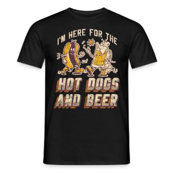 Hot Dog Adult Beer Vintage Je suis - T-shirt homme - noir - Devant - AI Model Male 178 light (178cm)