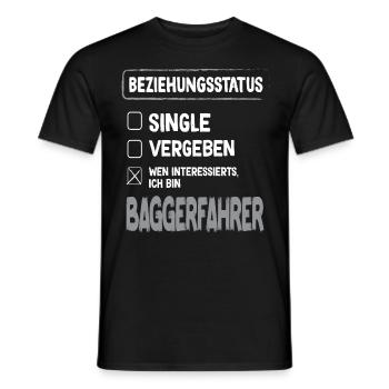 Excavator Driver Relationship Status Excavator Driver Excavator - Men's T-Shirt - black - Front - AI Model Male 178 light (178cm)