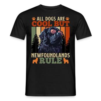 Neufundländer ALL DOGS ARE COOL BUT NEWFOUNDLANDS - Männer T-Shirt - Schwarz - Vorne - AI Model Male 178 light (178cm)