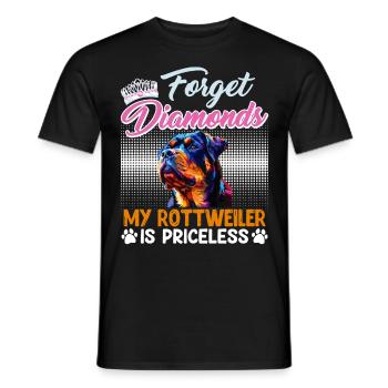 Rottweiler Frau VERGISS DIAMANTEN MEIN ROTTWEILER - Männer T-Shirt - Schwarz - Vorne - AI Model Male 178 light (178cm)