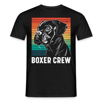 Chien Boxer Allemand Papa BOXER TEAM Drôle - T-shirt homme - noir - Devant - AI Model Male 178 light (178cm)
