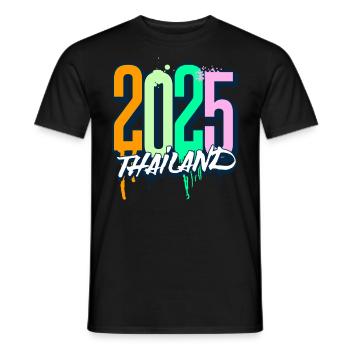 Voyage de vacances en Thaïlande 2025 - T-shirt homme - noir - Devant - AI Model Male 178 light (178cm)