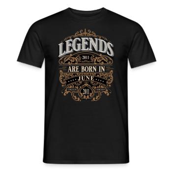 2011 Juin Naissance Anniversaire Année de naissance - T-shirt homme - noir - Devant - AI Model Male 178 light (178cm)