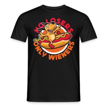 Hot Dog Jeu de mots pour adultes Pas de perdants seulement - T-shirt homme - noir - Devant - AI Model Male 178 light (178cm)