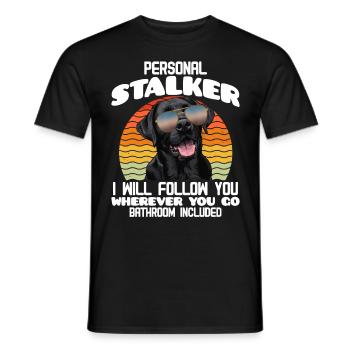 Labrador Funny WILL FOLLOW YOU WHEREVER YOU GO - Men's T-Shirt - black - Front - AI Model Male 178 light (178cm)