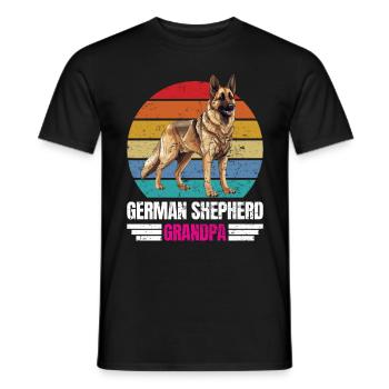 Deutscher Schäferhund GERMAN SHEPHERD GRANDPA - Männer T-Shirt - Schwarz - Vorne - AI Model Male 178 light (178cm)