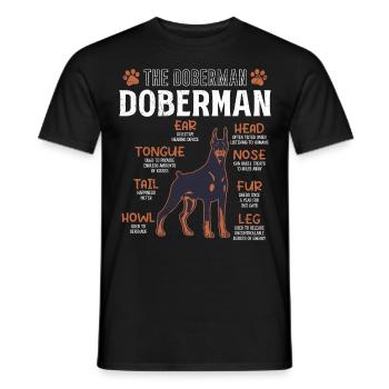 DOBERMAN Bauplan Lustiges Doberman Hundebesitzer - Männer T-Shirt - Schwarz - Vorne - AI Model Male 178 light (178cm)