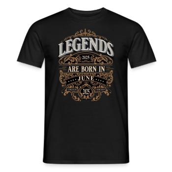 2025 Juin né Anniversaire Année de naissance - T-shirt homme - noir - Devant - AI Model Male 178 light (178cm)