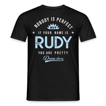 Rudy Cadeau personnalisé prénom rudy - T-shirt homme - noir - Devant - AI Model Male 178 light (178cm)