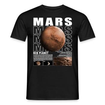 Mars Planet Space Cosmology Astronomy - Men's T-Shirt - black - Front - AI Model Male 178 light (178cm)