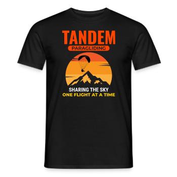 Aventure en parapente biplace - T-shirt homme - noir - Devant - AI Model Male 178 light (178cm)