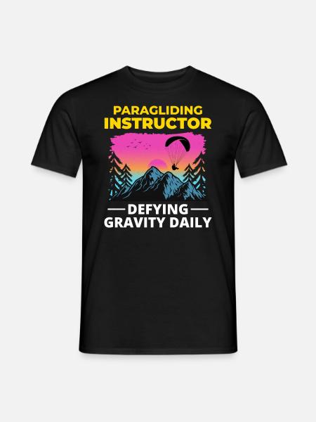 Gleitschirmpilot Gleitschirmlehrer Berge - Männer T-Shirt - Schwarz