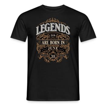 2018 Juin né Anniversaire Année de naissance - T-shirt homme - noir - Devant - AI Model Male 178 light (178cm)
