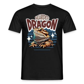 Bartagame Bartagamen Bearded Dragon - Men's T-Shirt - black - Front - AI Model Male 178 light (178cm)