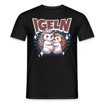 Igel Kuscheln Igeln - Männer T-Shirt - Schwarz - Vorne - AI Model Male 178 light (178cm)