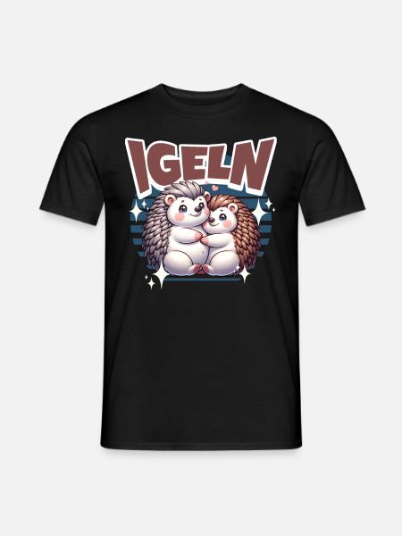 Igel Kuscheln Igeln - Männer T-Shirt - Schwarz