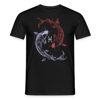 Zodiac Pisces Pisces Symbol Astrology - Men's T-Shirt - black - Front - AI Model Male 178 light (178cm)
