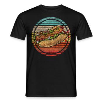 Hot Dog Adulte Rétro Vintage - T-shirt homme - noir - Devant - AI Model Male 178 light (178cm)