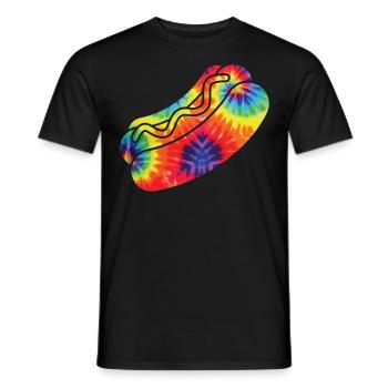 Hot Dog Adulte Tie Dye Années 90 Rétro - T-shirt homme - noir - Devant - AI Model Male 178 light (178cm)