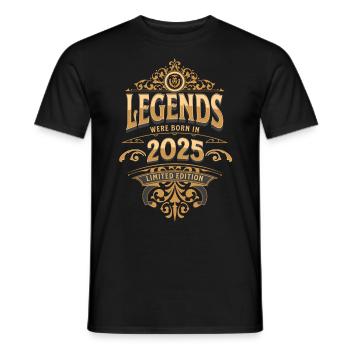2025 Legende Geburtstag 2025 Geburtsjahr - Männer T-Shirt - Schwarz - Vorne - AI Model Male 178 light (178cm)