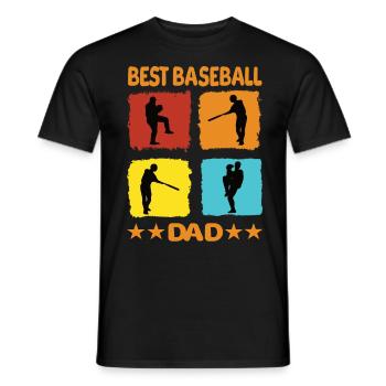 Best Baseball Dad - Männer T-Shirt - Schwarz - Vorne - AI Model Male 178 light (178cm)