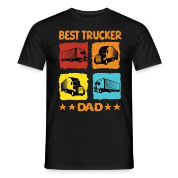 Best Trucker Dad - Men's T-Shirt - black - Front - AI Model Male 178 light (178cm)