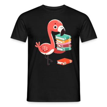 Reading Books Flamingo Book Book Lover - Men's T-Shirt - black - Front - AI Model Male 178 light (178cm)