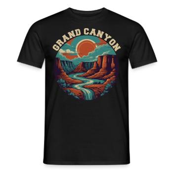 America Grand Canyon Retro - Vintage Adventure - Men's T-Shirt - black - Front - AI Model Male 178 light (178cm)