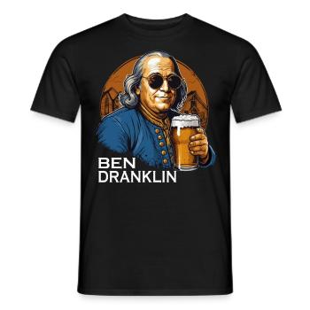 Ben Dranklin - Lustiges Bierliebhaber-Design - Männer T-Shirt - Schwarz - Vorne - AI Model Male 178 light (178cm)