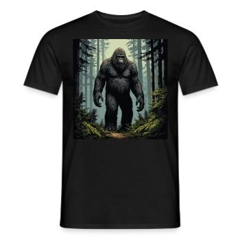 Bigfoot - Mystisches Sasquatch-Design für Naturlie - Männer T-Shirt - Schwarz - Vorne - AI Model Male 178 light (178cm)