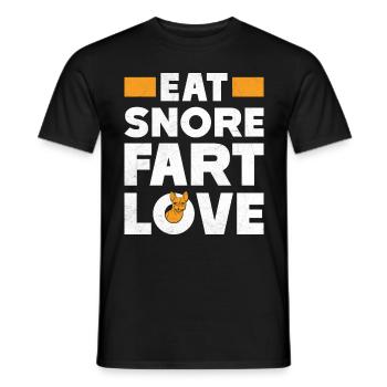 Bouledogue français MANGER RONFLEMENT PET AMOUR - T-shirt homme - noir - Devant - AI Model Male 178 light (178cm)