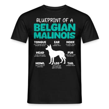 Belgischer Schäferhund BLUEPRINT OF A BEGLIAN - Männer T-Shirt - Schwarz - Vorne - AI Model Male 178 light (178cm)