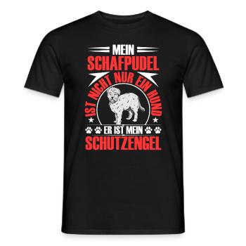Schafpudel ist mein Schutzengel Hütepudel - Männer T-Shirt - Schwarz - Vorne - AI Model Male 178 light (178cm)