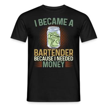 Bartender Mixologist I Became A - Men's T-Shirt - black - Front - AI Model Male 178 light (178cm)