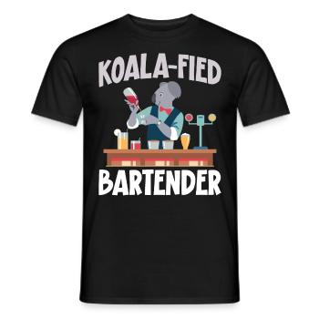 Bartender Mixologist Koala - Männer T-Shirt - Schwarz - Vorne - AI Model Male 178 light (178cm)