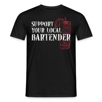 Bartender Mixologist Support Your - Men's T-Shirt - black - Front - AI Model Male 178 light (178cm)