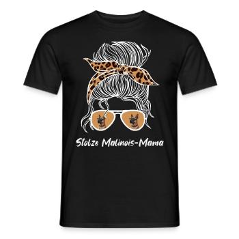 Belgischer Schäferhund STOLZE MALINOIS MAMA - Männer T-Shirt - Schwarz - Vorne - AI Model Male 178 light (178cm)