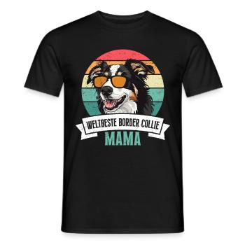 Dog Mom BEST BORDER COLLIE MOM Vintage - Men's T-Shirt - black - Front - AI Model Male 178 light (178cm)