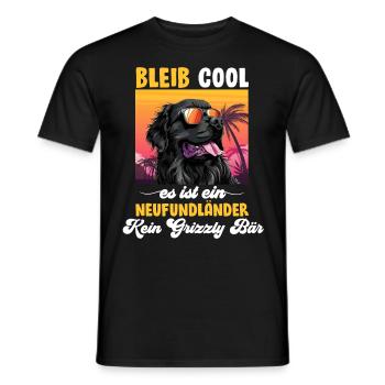 Newfie BLEIB COOL KEIN GRIZZLY BÄR NUR EIN - Männer T-Shirt - Schwarz - Vorne - AI Model Male 178 light (178cm)