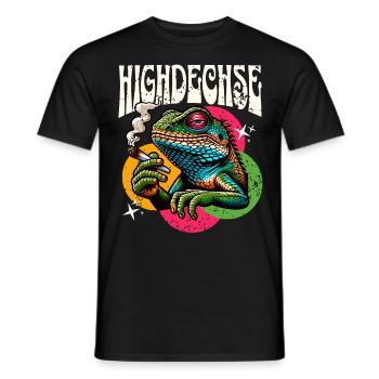 Highdechse Eidechse Reptilien - Männer T-Shirt - Schwarz - Vorne - AI Model Male 178 light (178cm)