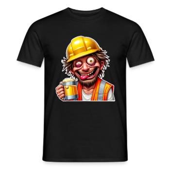 Bauarbeiter Bier Betrunken Lustig - Männer T-Shirt - Schwarz - Vorne - AI Model Male 178 light (178cm)
