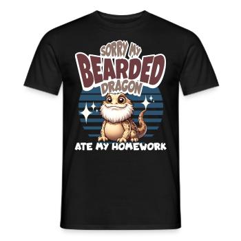 Bartagame Bartagamen Bearded Dragon - Men's T-Shirt - black - Front - AI Model Male 178 light (178cm)