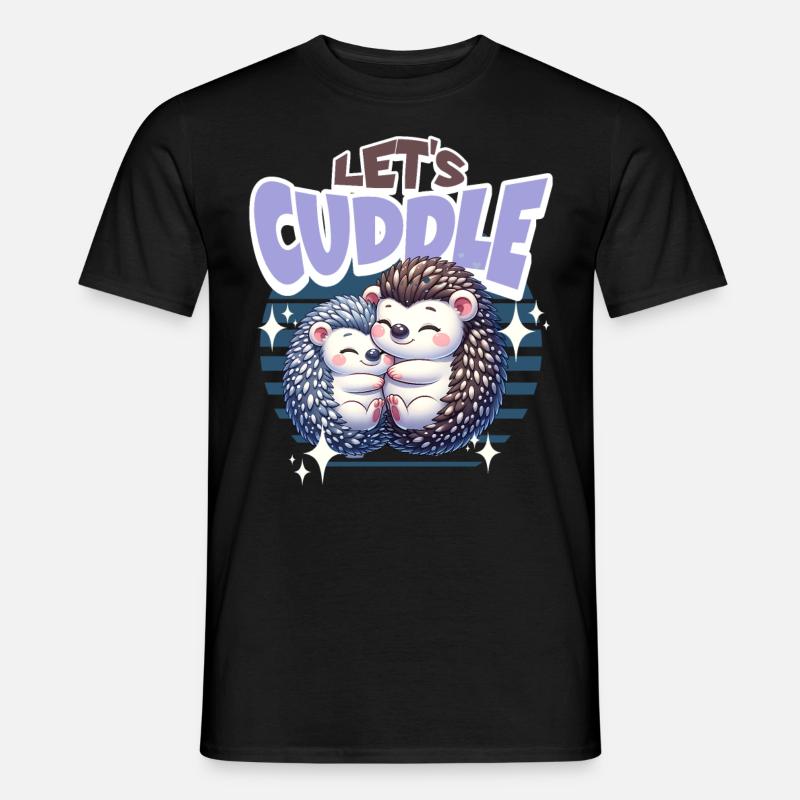 Igel Lets Cuddle - Männer T-Shirt - Schwarz