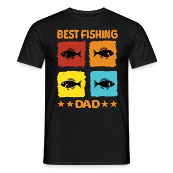 Meilleur papa pêcheur - T-shirt homme - noir - Devant - AI Model Male 178 light (178cm)