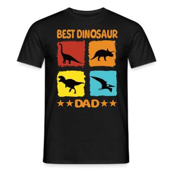 Best Dinosaur Dad - Männer T-Shirt - Schwarz - Vorne - AI Model Male 178 light (178cm)